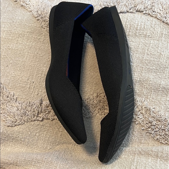 Rothy's Black Flats with Blue Trim - Picture 3 of 6